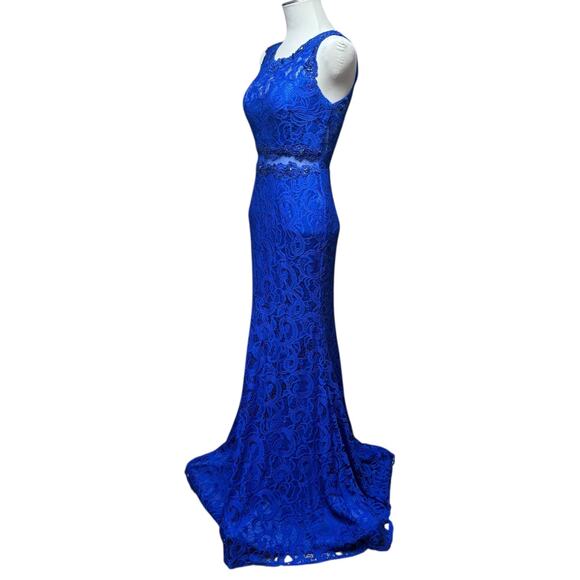 Cinderella Divine Sleeveless Lace Dress Jewel Sequin Royal Blue Medium - Picture 3 of 7